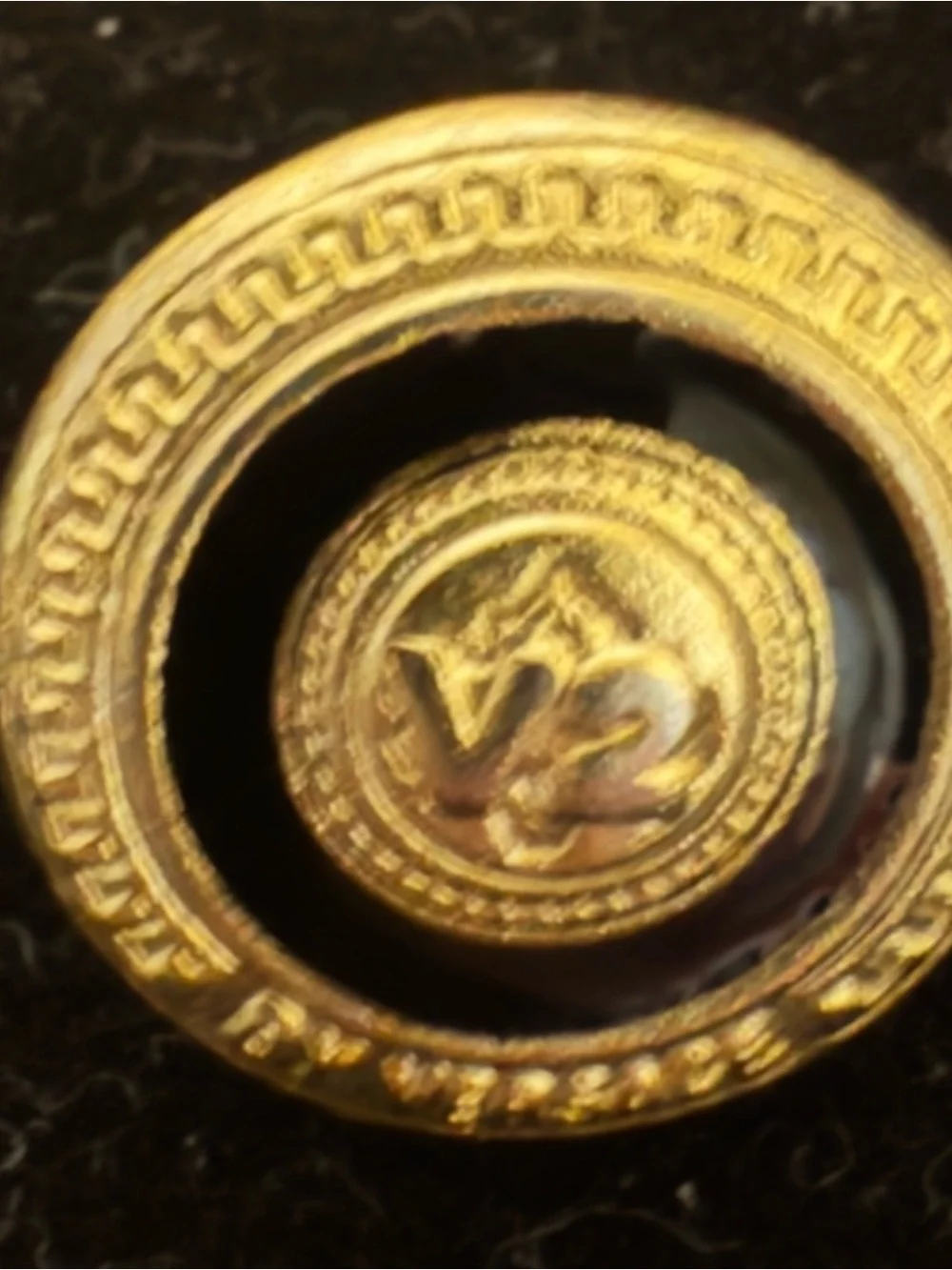V2 Versace Gold and Black Men’s Decorative Jacket Buttons - Set of 8